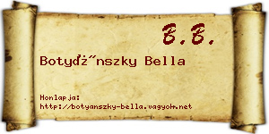 Botyánszky Bella névjegykártya